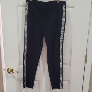 Black and Gray Women's Ankle Pants